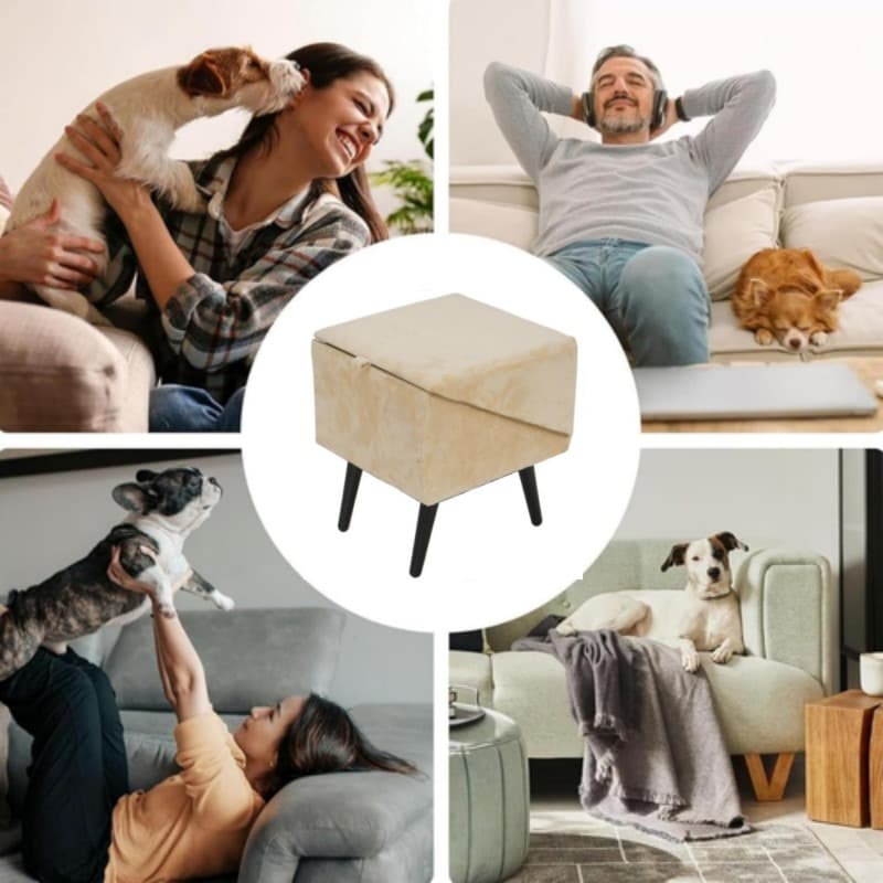 Rampa plegable 2 en 1 para mascotas con reposapiés, perros y gatos