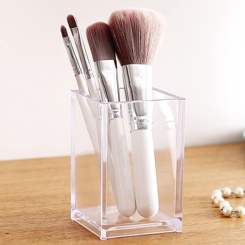 Ensemble de 1, 2, 3 Portes-Piles à Pinceaux de Maquillage en Acrylique Transparent, Porte-Pinceaux de Maquillage Transparent, Organisateur de Pinceaux Acryliques pour Bureau