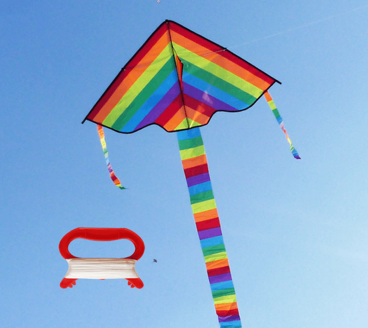 Cerf-volant arc-en-ciel à trompette pour enfants
