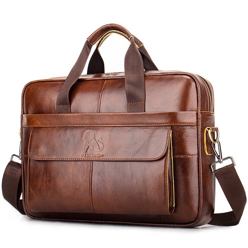Ledern Handgefertigter Top-Layer Rindleder Business Briefcase Mit Grosser Kapazitat
