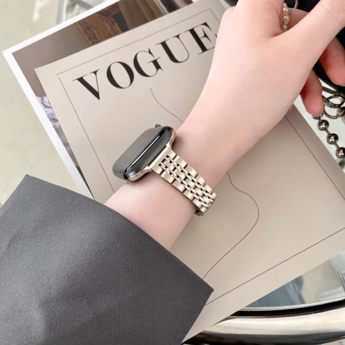 Stahlband Armband für Smartwatches - Starlight Color Metal Stainless Steel