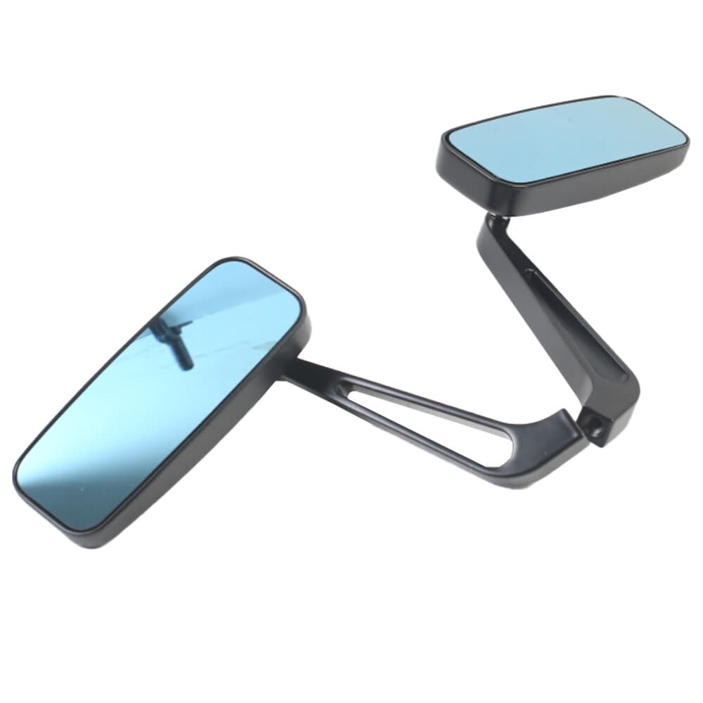 Set di specchietti per moto in alluminio con vetro blu