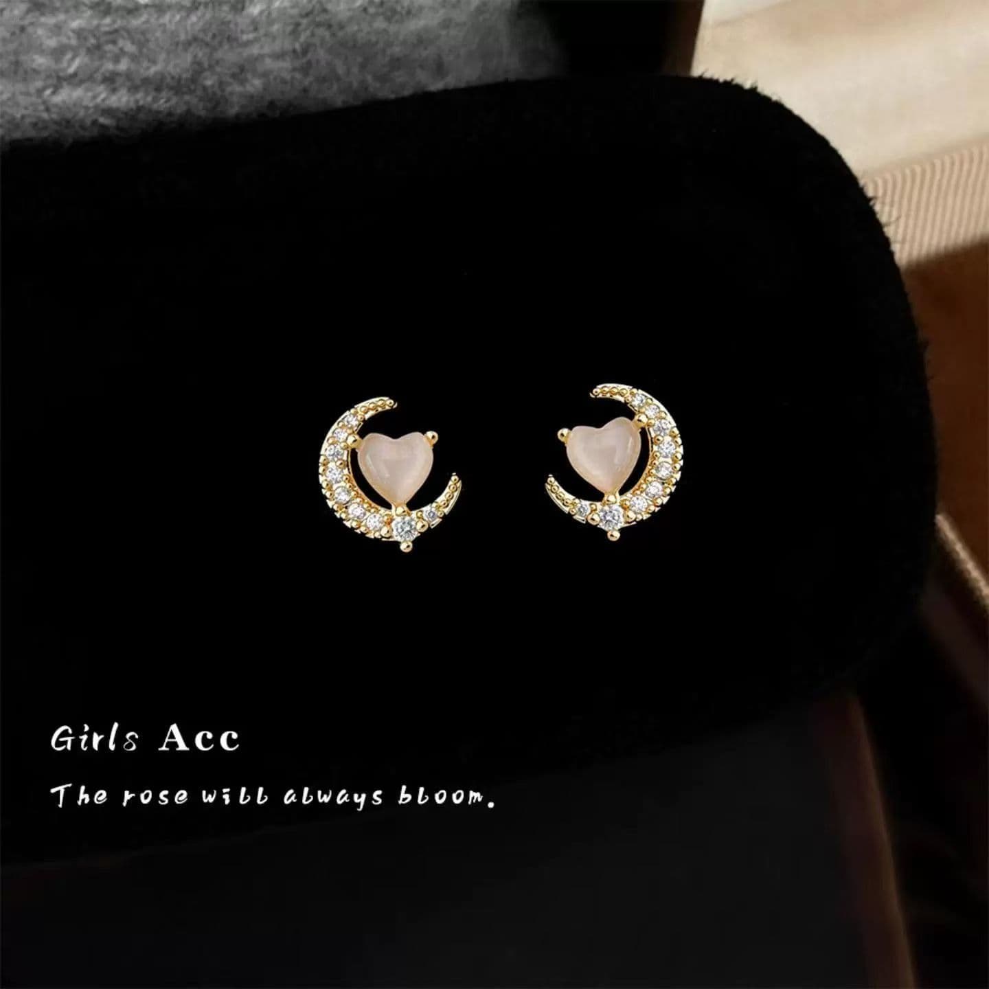 Koreanische Mode-Luxus-Mondstein-Ohrstecker für Frauen, Soft Sweet Fresh Style Cat's Eye Glass Stone Elegant Ear Jewelry