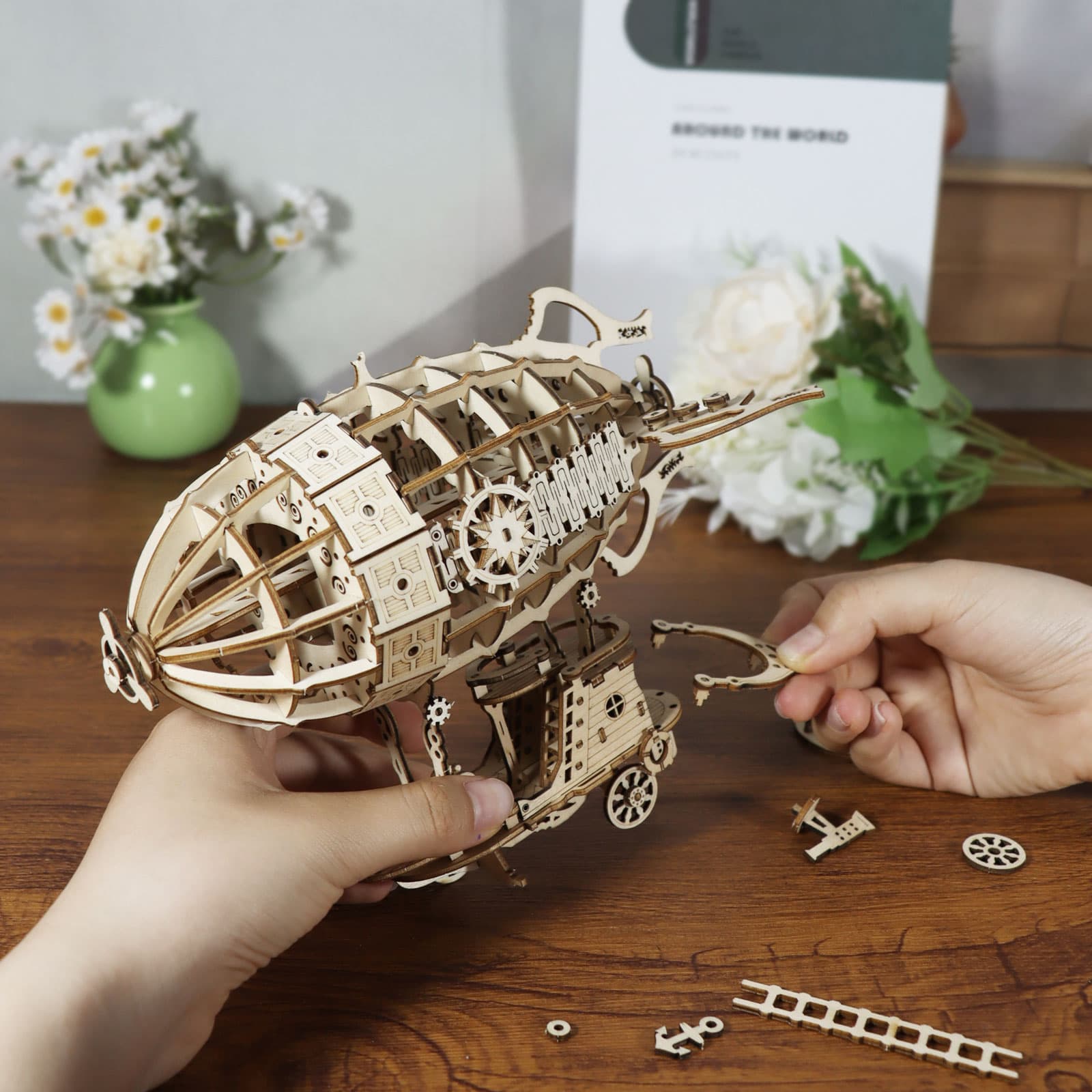 Sales Are Prohibited On The TEMU And SHEIN - 3D Wooden Puzzle Airship Model Kits For Adults Model Building Kit  Brain Teaser For Adults To Build Hand 