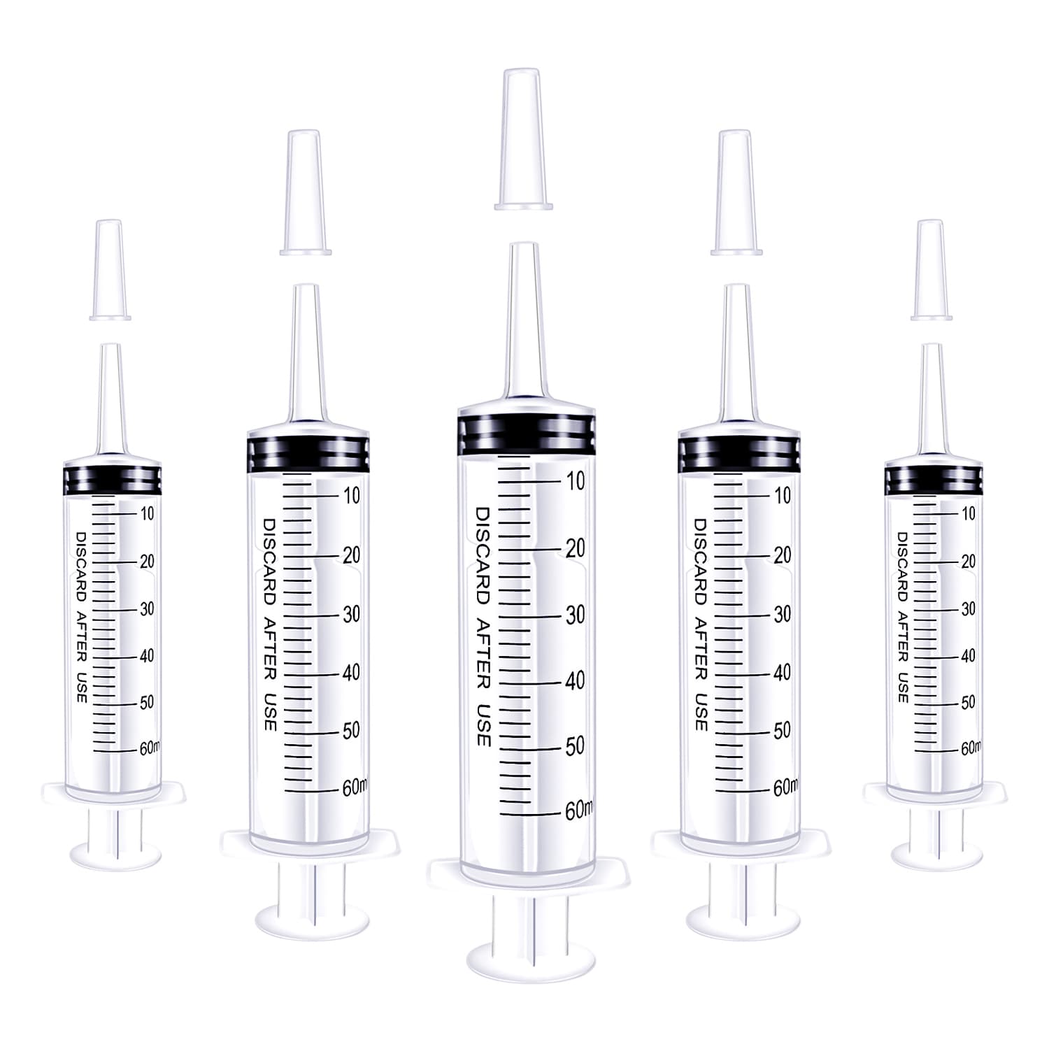 60 ml Spritzen-Set mit sechs Spritzen und Luer-Lock