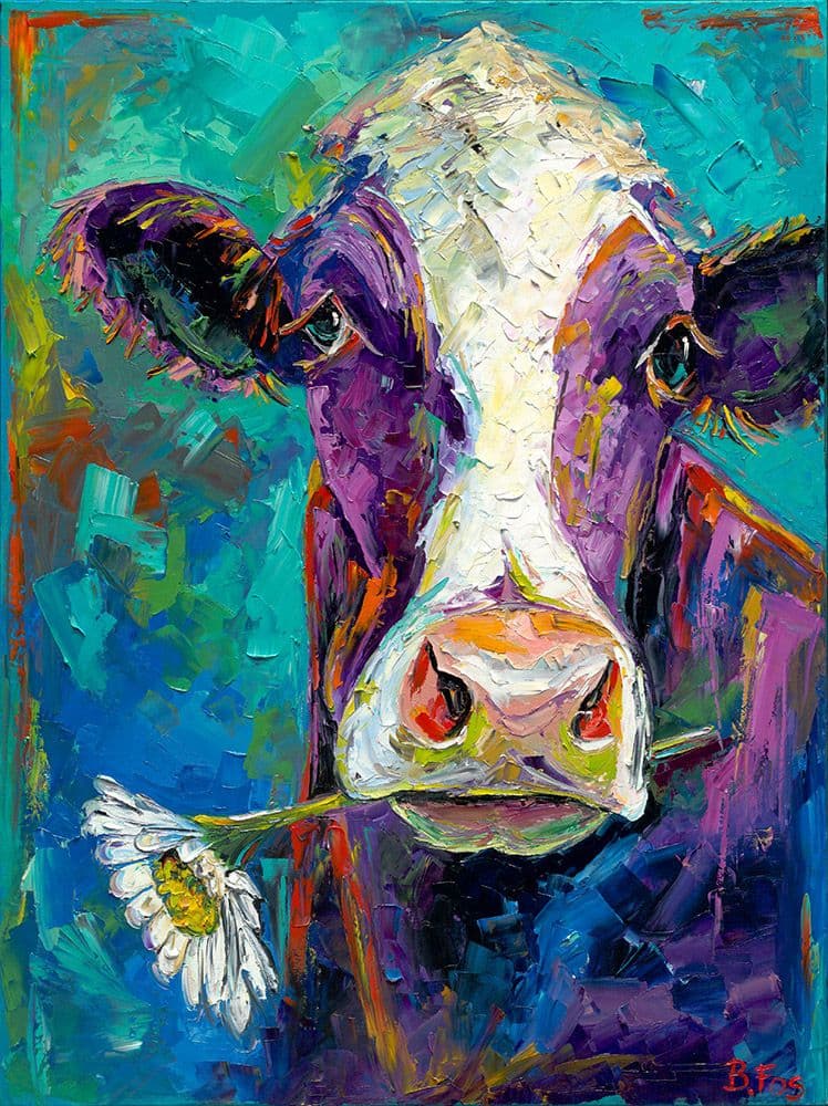 Canvas Wandbild Moderner Cow Painting Diamond Painting