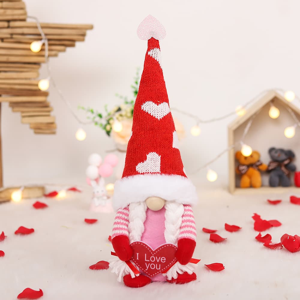 Knitted Hat Faceless Doll Couple