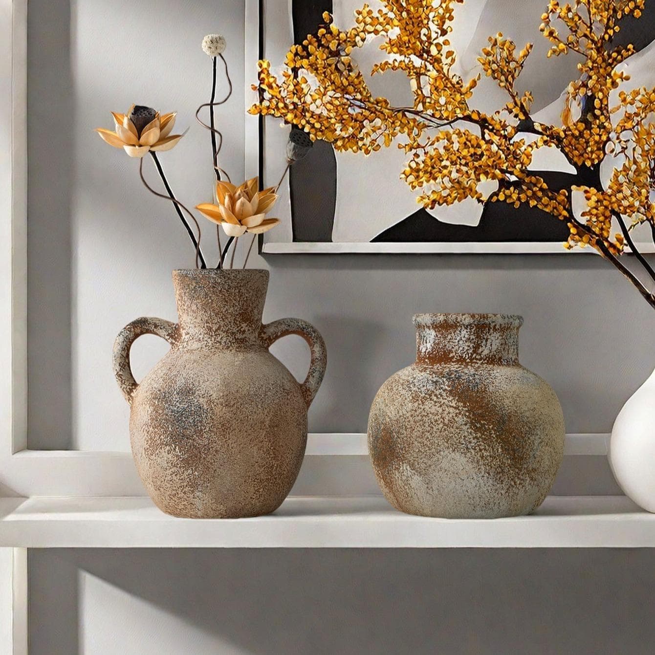 Pot de fleurs en céramique créatif vintage, vase décoratif, support de fleurissement pour la maison, la table de la salle à manger, le bureau, décoration, ornement floral
