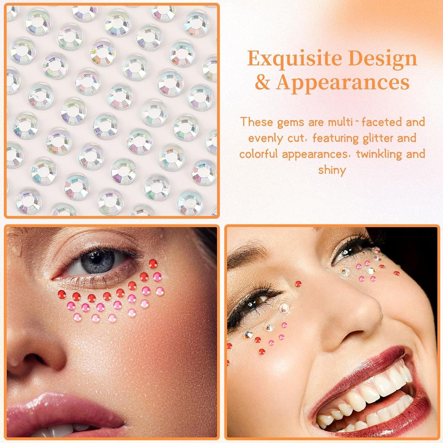 Self-Adhesive Rhinestones, 2700 pcs, 3–5 mm