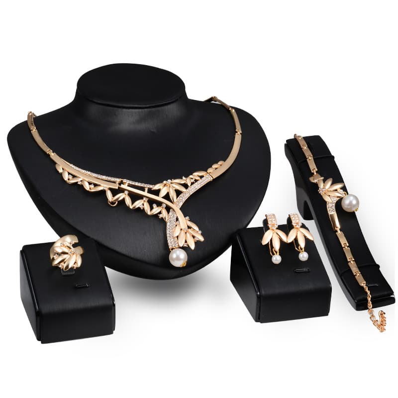 Accesorios de traje de novia de oro en 4 piezas Paso a la comercio electrónico