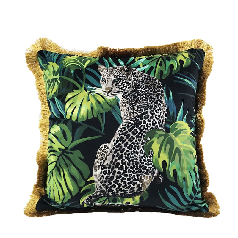 Simple Retro Green Gold Pillow Decoration