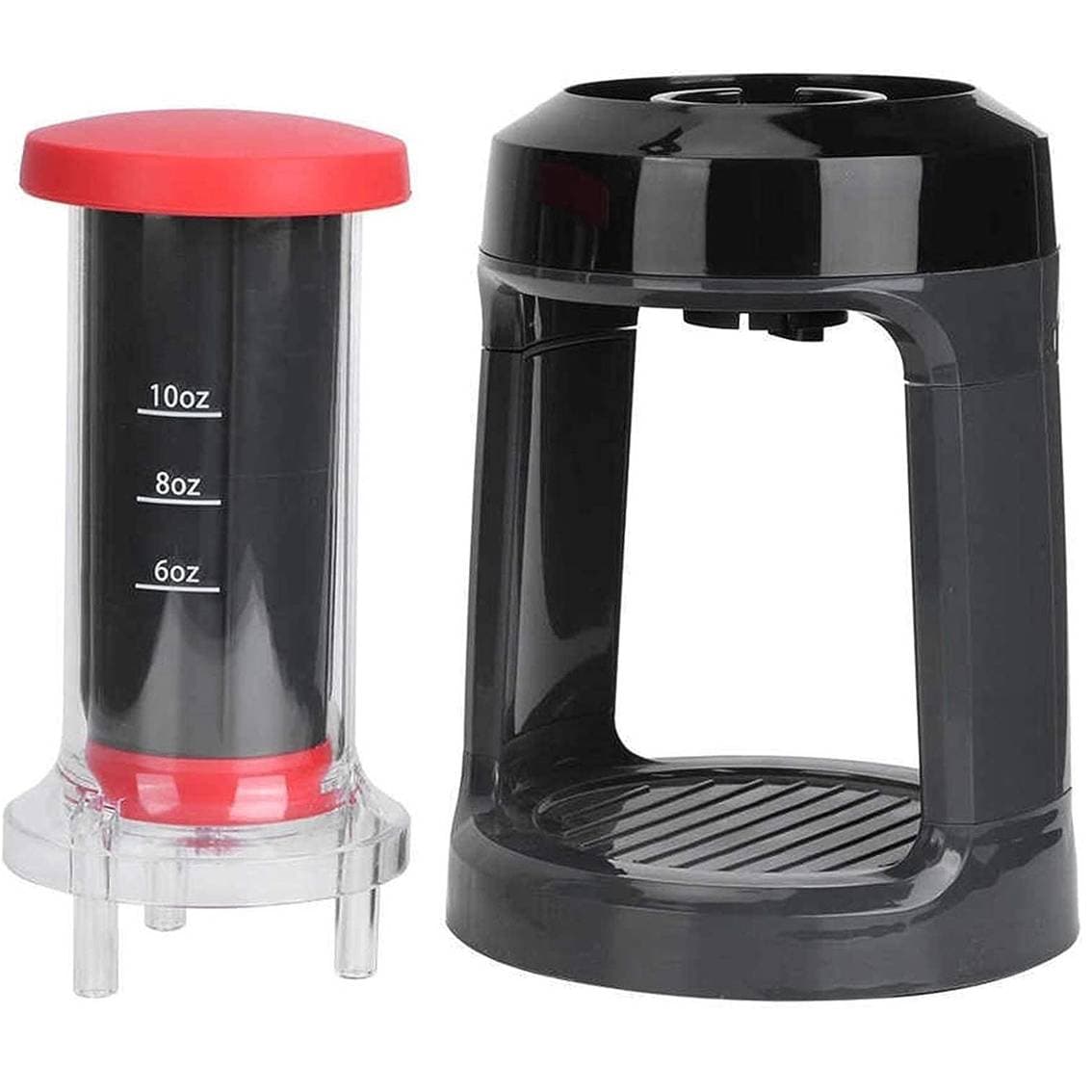 Manual coffee machine for capsules and ground coffee