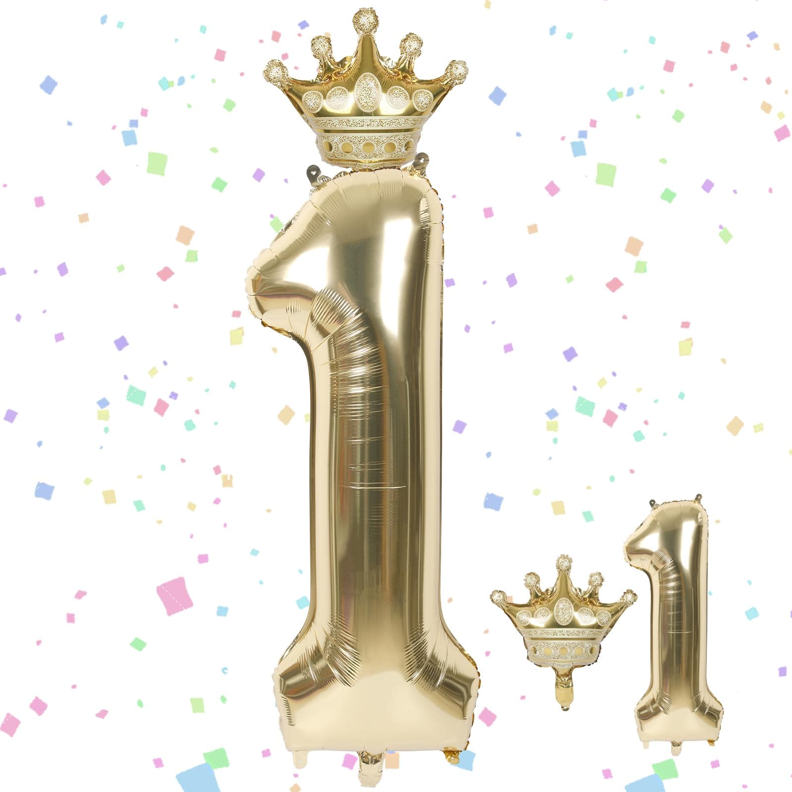 Digital Balloon Large Height Approx. 90cm Digital Balloon 1st Birthday Decoration Balloon Number With Crown Party Supplies Anniversary Celebration Birthday