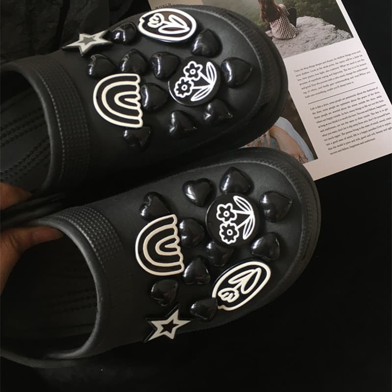 Ins Sweet Cool Catwalk Dark Wind Slippers Accessories Decorative Buckle