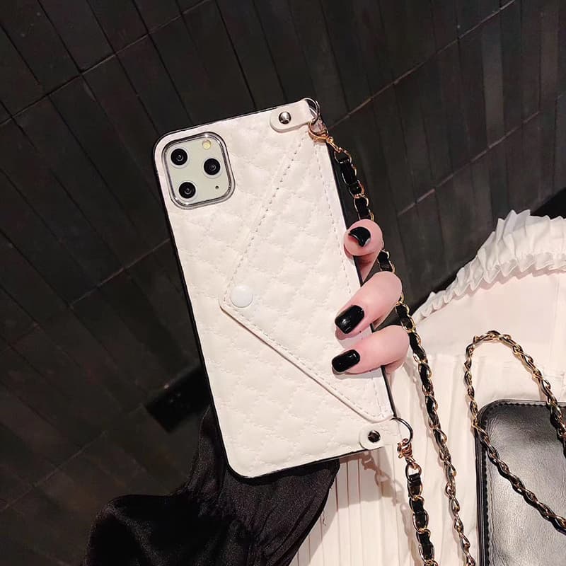 Custodia per cellulare con motivo a quadri diamante per custodia di carte da visita e busta