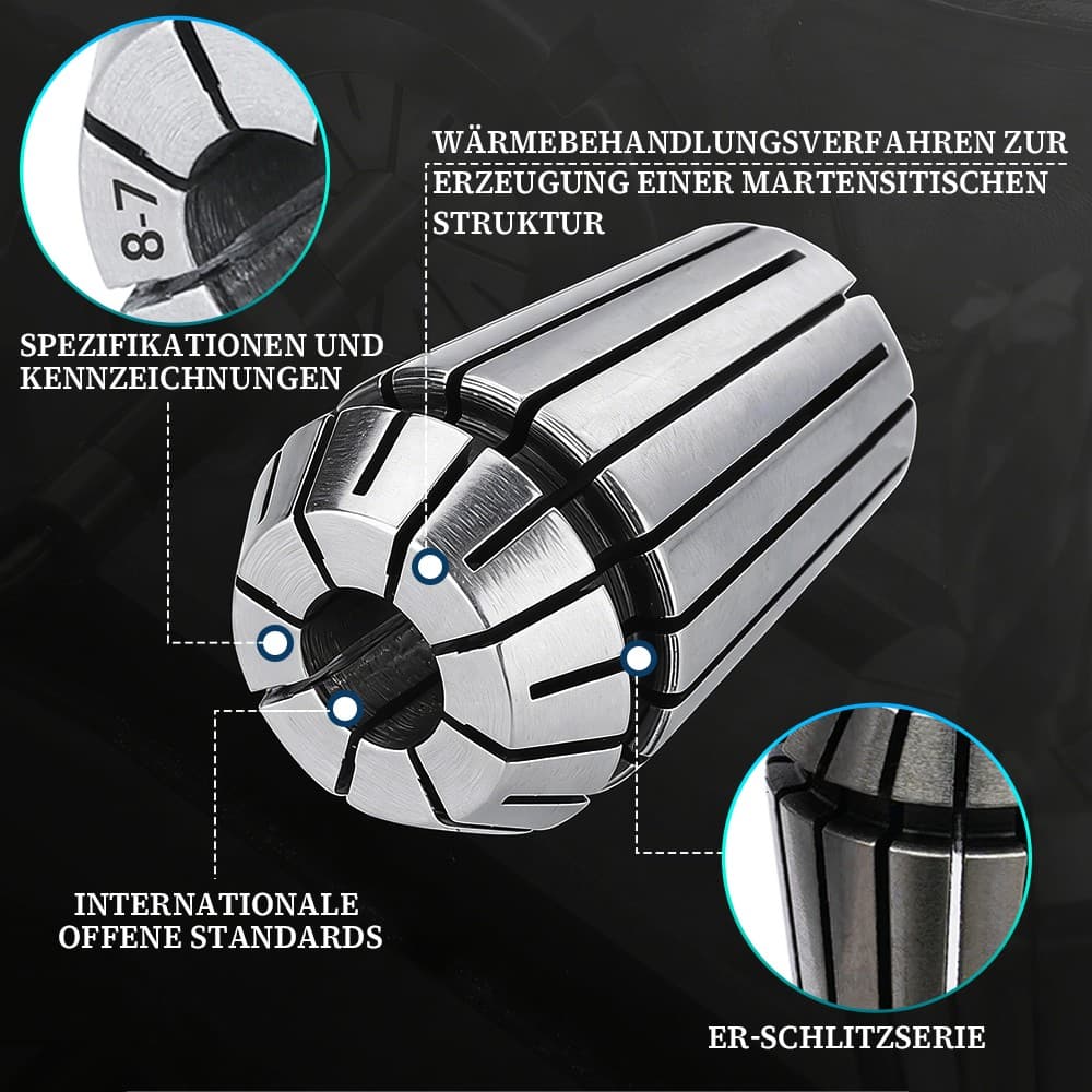 ER16 Spannzangen-Set 11-teilig 1-10 mm mit Verlängerung