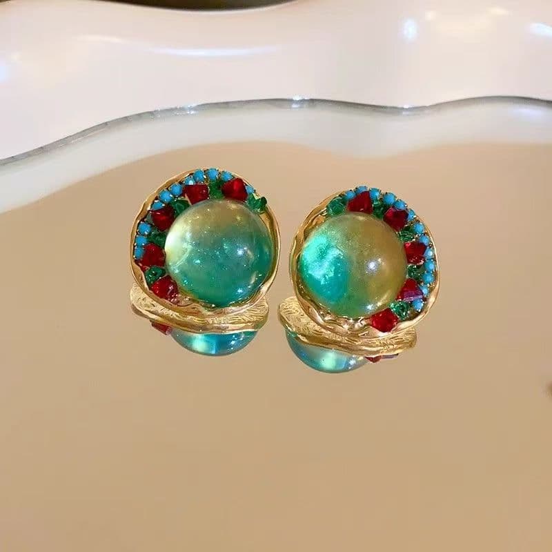 Orecchini unici e di nicchia nuovi per donne 2026: orecchini da designer esageratamente grandi in smalto retro a pendente, gioielli di moda di alta gamma per le orecchie