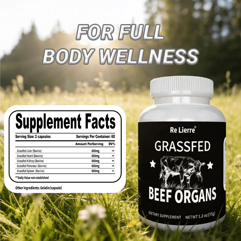 Grassgefüttertes Rinderorgan-Supplement – natürliche Nährstoffe