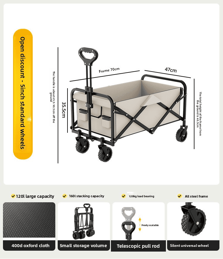 Remolque de viaje plegable para camping al aire libre y picnic