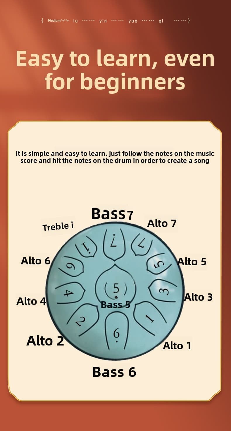 Drum en acier à langue de lotus professionnel de 6 pouces à 11 notes