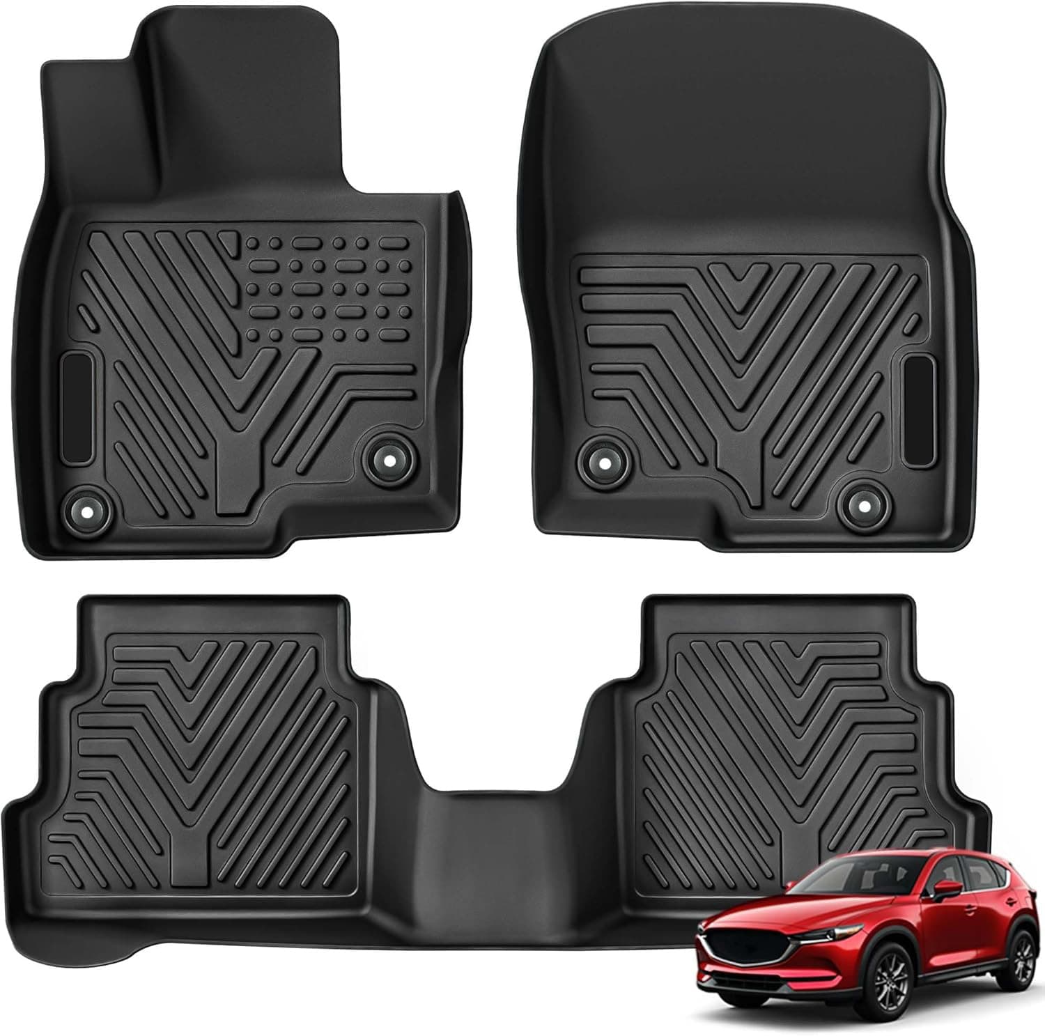 Alfombrillas TPE para todo clima Mazda CX-5 2018-2023, Negro