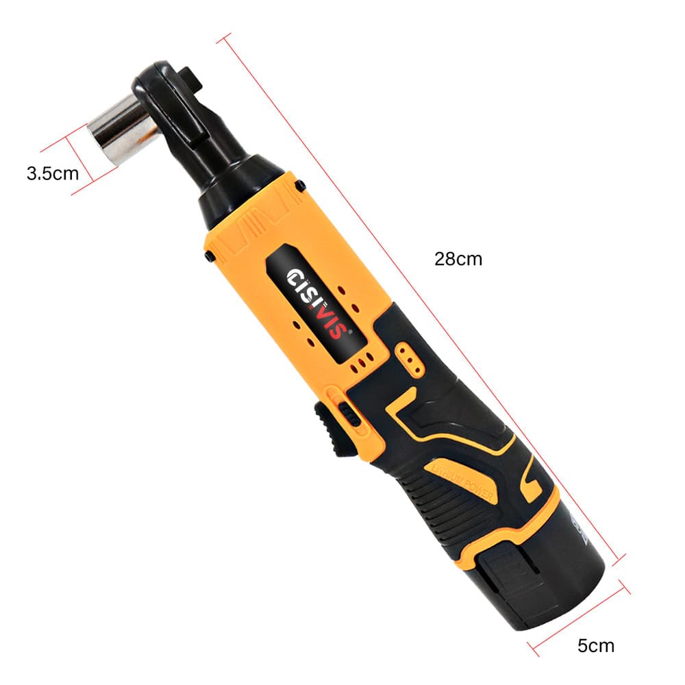 Elektrischer Akku-Rechts-Ratschenschlüssel 3/8'' 90 mit 580 Nm Drehmoment, inklusive 2 Akkus
