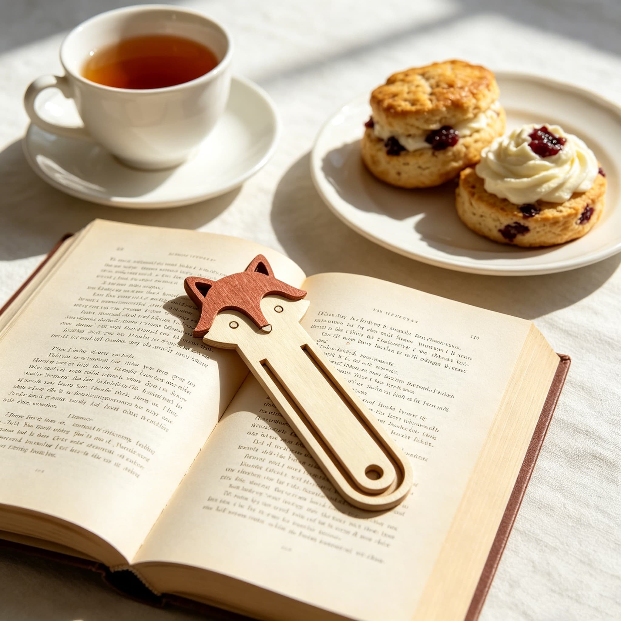 Retro Log Animal Bookmark Fox Bear Lion Three-dimensional Wooden Clip Student Reading Stationery Holiday Gift
