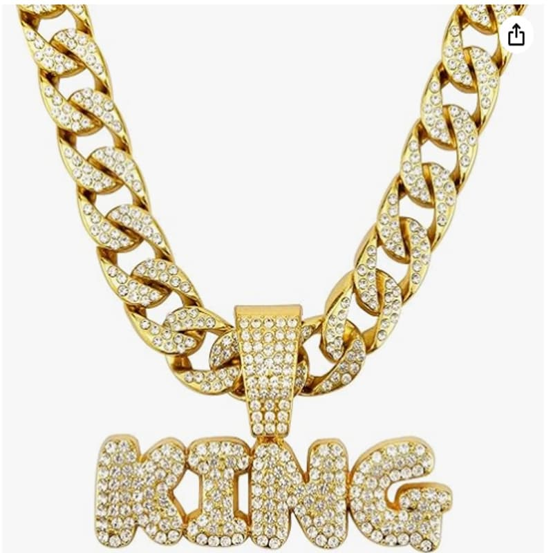13mm breites Football-Pendant-Halskettchen, Diamant-King Fashion-Pendant-Halskettchen, 3D-Diamant-Gold-Zinklegierung-Stahl-Religios-Zirkon