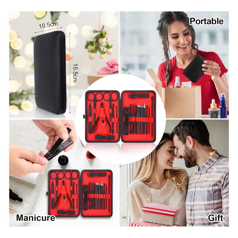 Ciseaux à ongles de 18 pièces, ensemble d'outils pour couper les ongles, kit de manucure, kit de pédicure, ciseaux à ongles professionnels