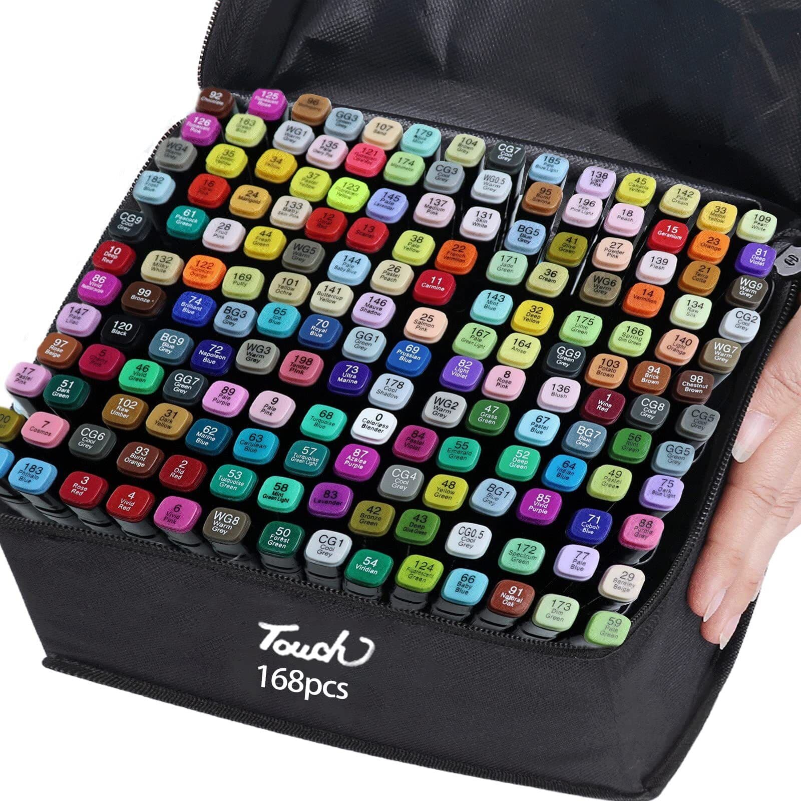 168 Color Dual Tip Art Markers Drawing & Watercolor Pens Gift For Kids & Adults