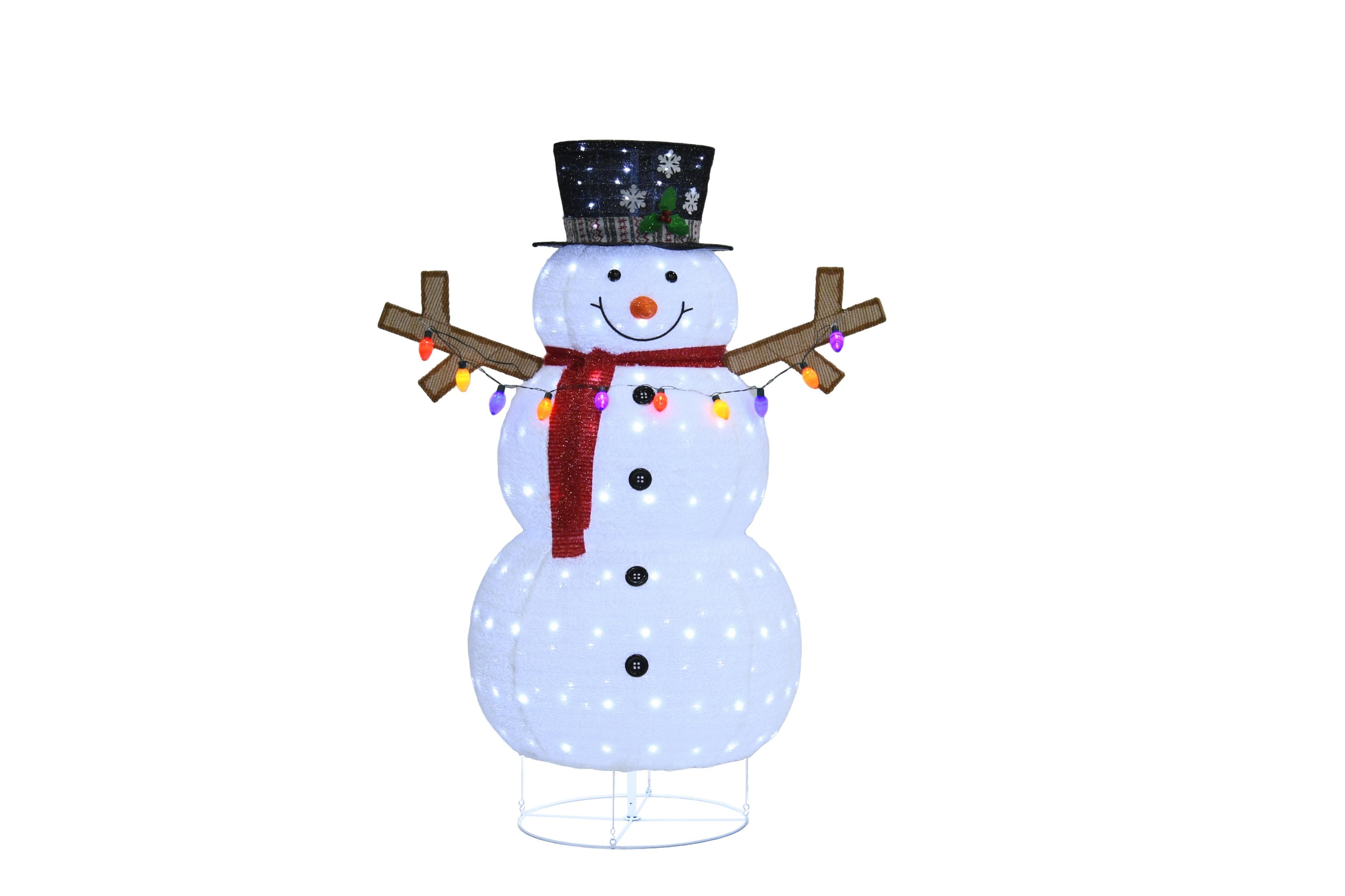 Plush Lantern Snowman With Warm LED Lights Indoor And Outdoor Christmas Decorations, Create A Warm Atmosphere, Easy To Install, Soft Plush Material, W
