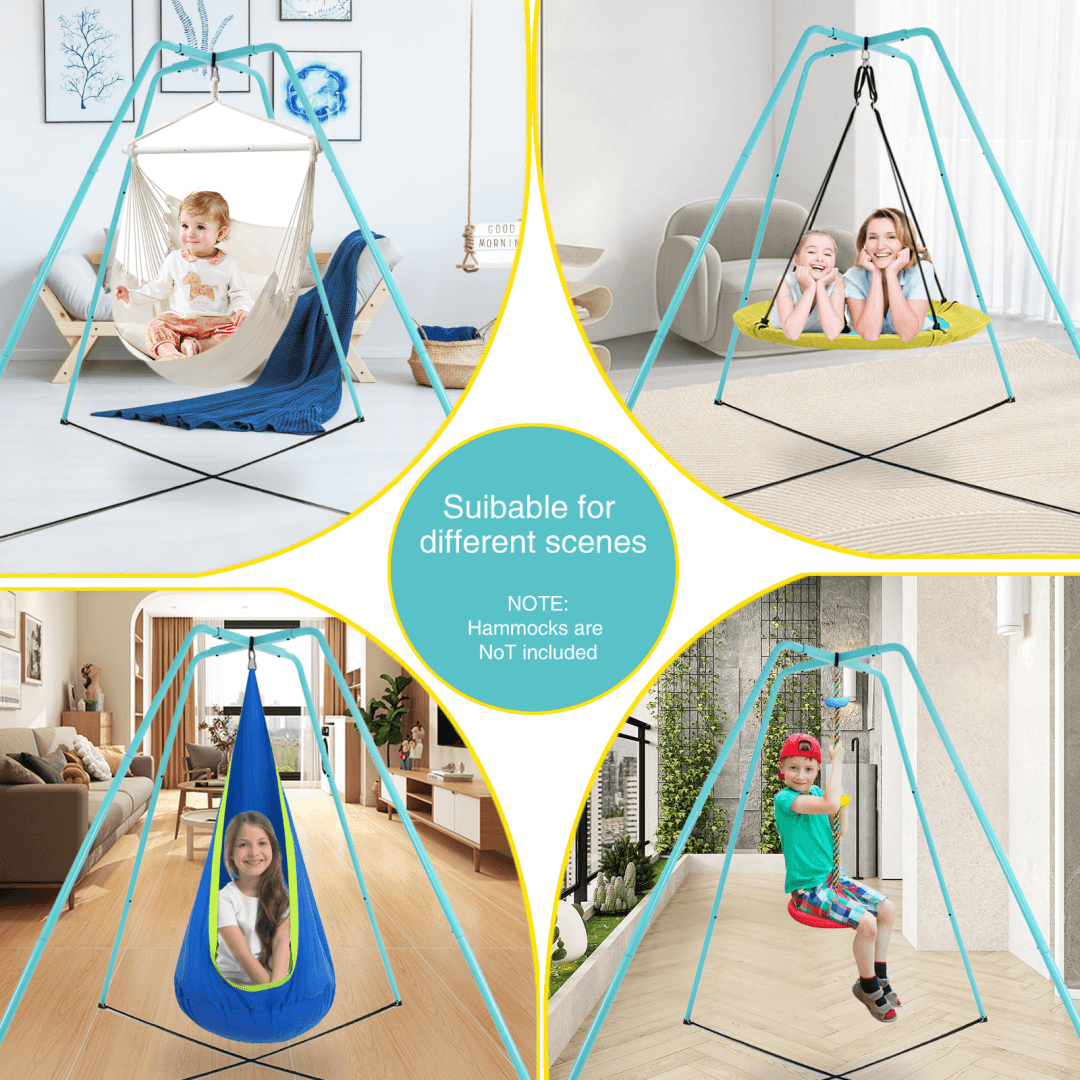 Ensemble de suspension pour balançoire, bleu, cadre seul