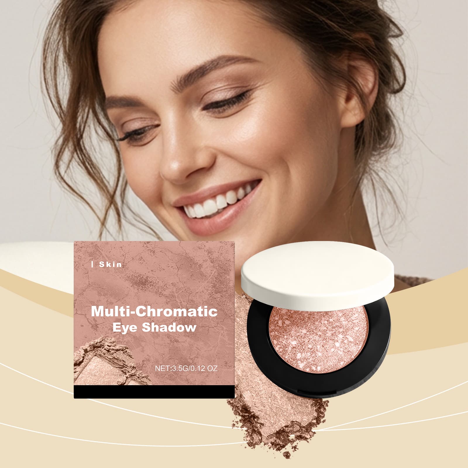 Shimmering 3d eyeshadow skin tone