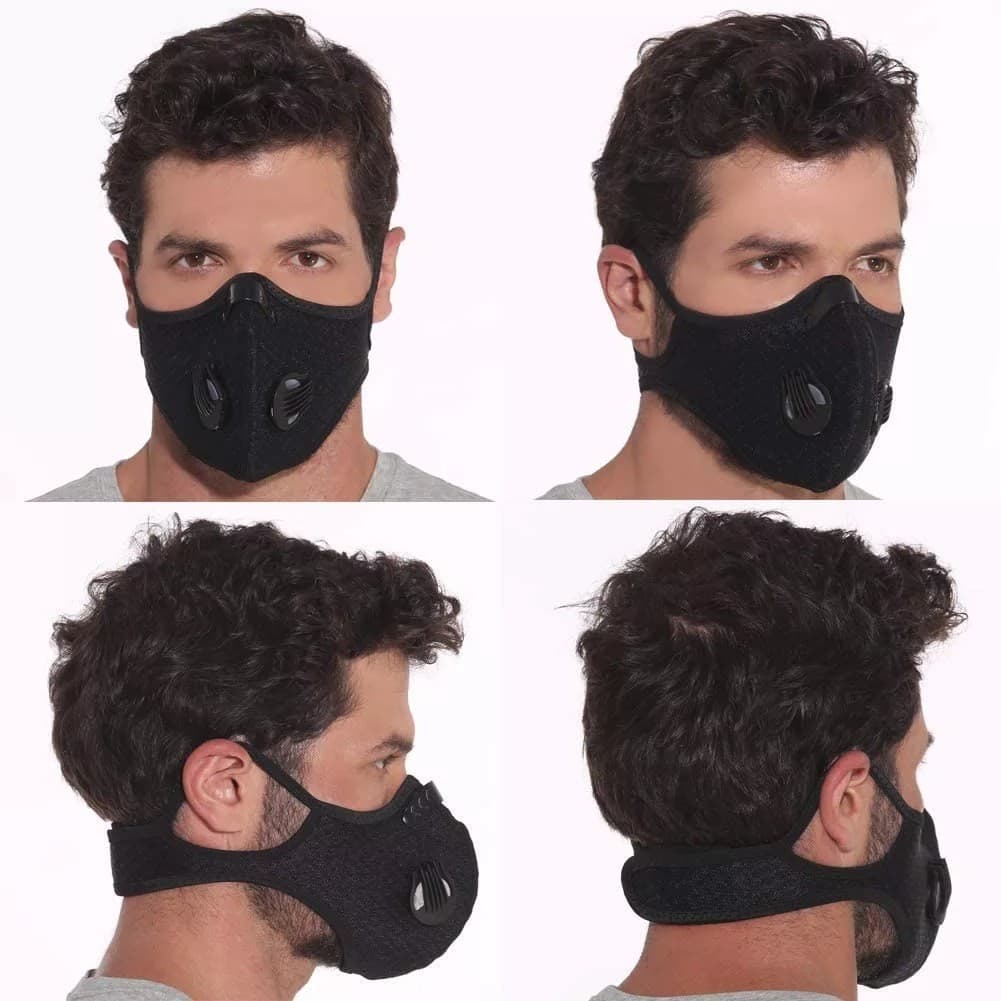 Máscara respiratoria ciclismo deportiva con filtro de carbón, lavable