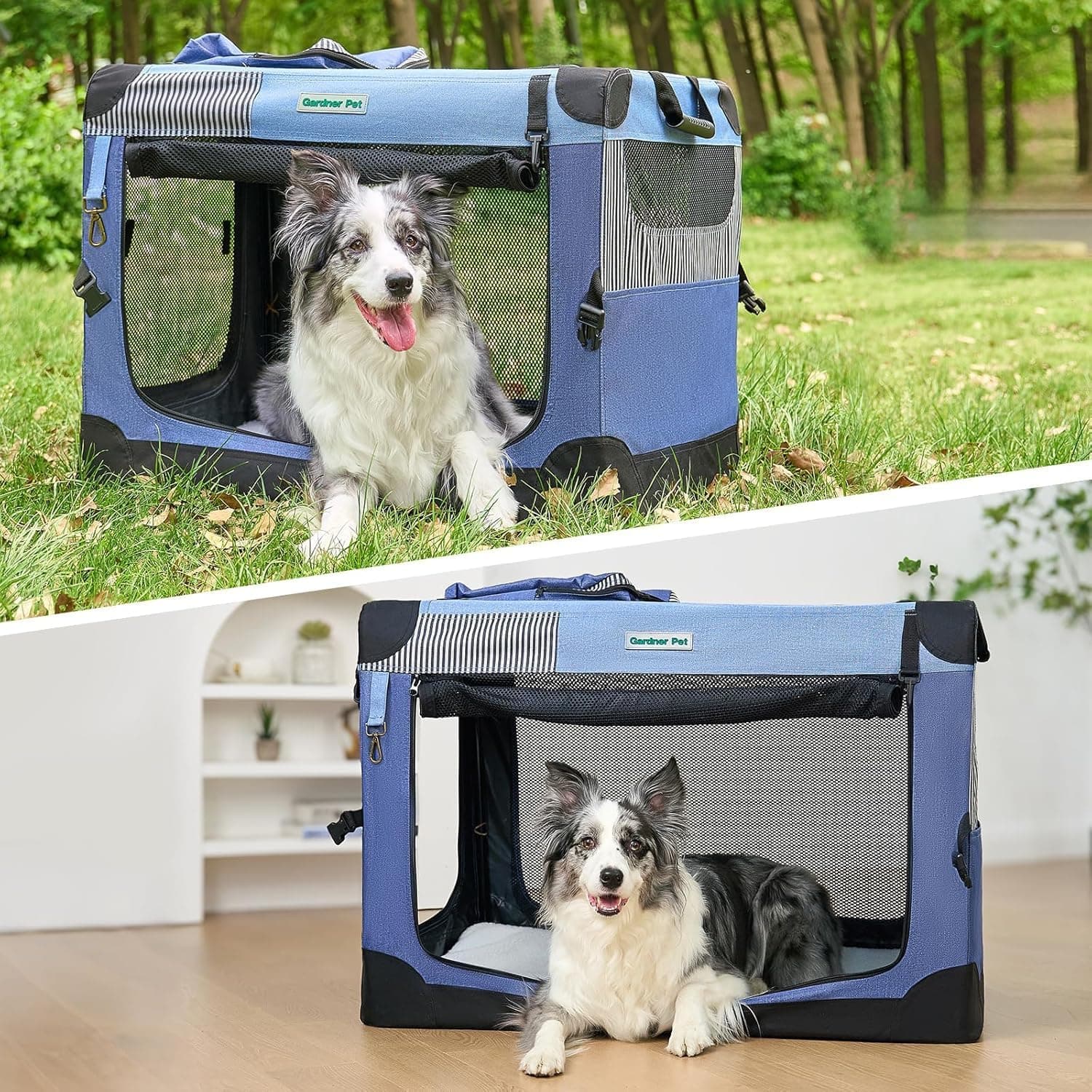 Faltbare Transportbox für Hunde und Katzen, grau