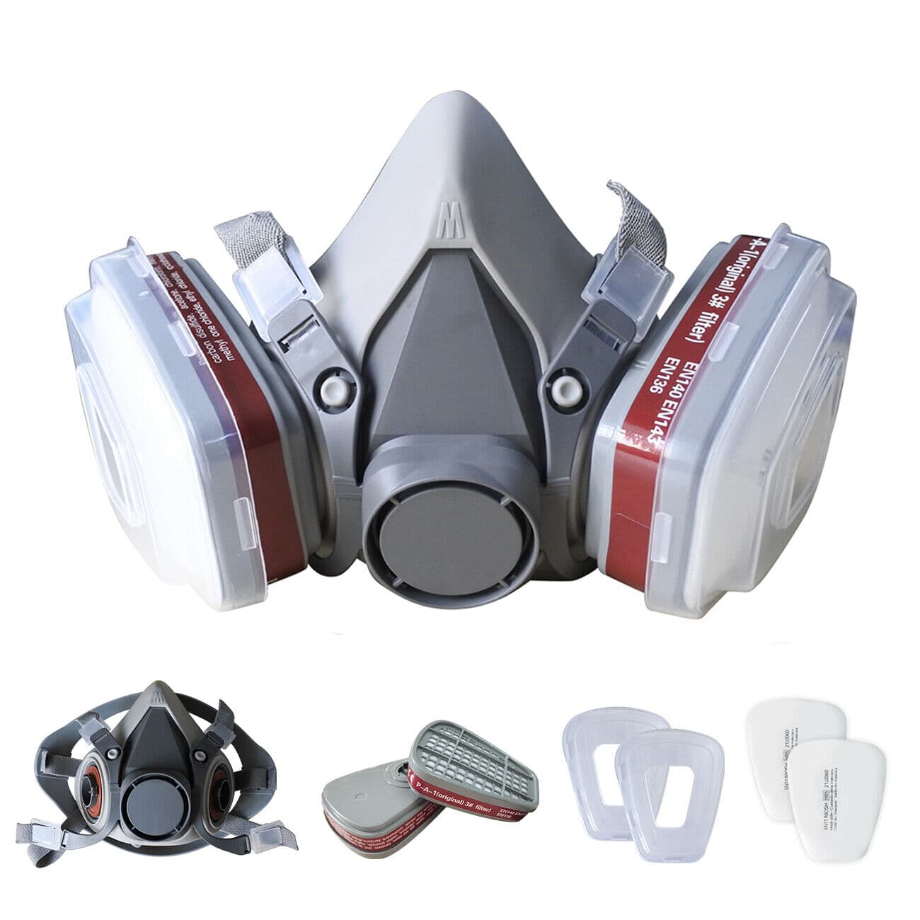7in1 Halbmaske Gasmaske Facepiece Spray Painting Respirator Reusable Safety Suit Für 6200 Mit Filter Chemical Und Other Work Protection