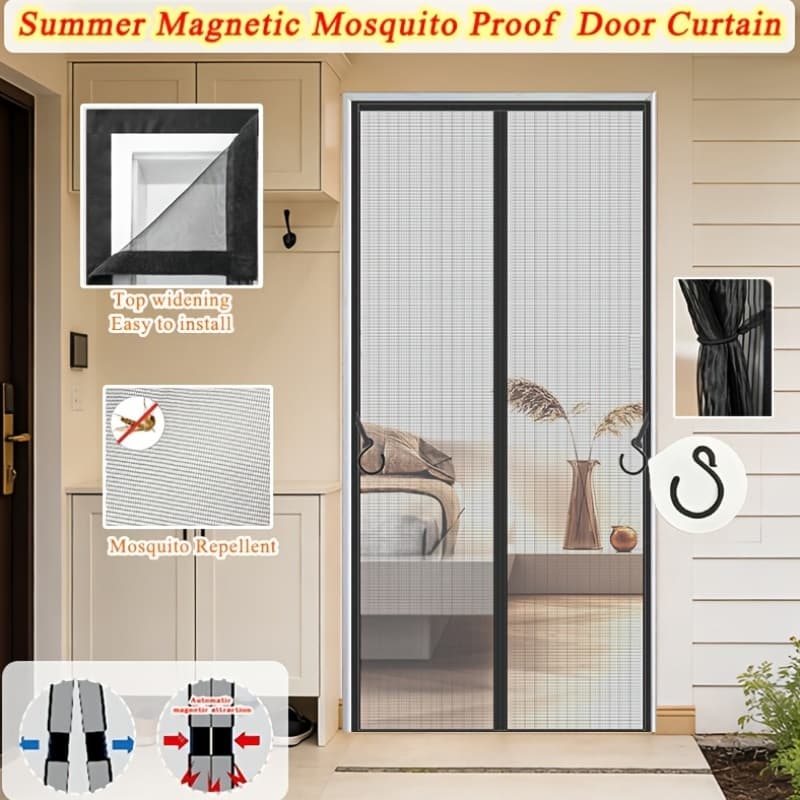 mosquito protection door screen with strong velcro strap - easy to install