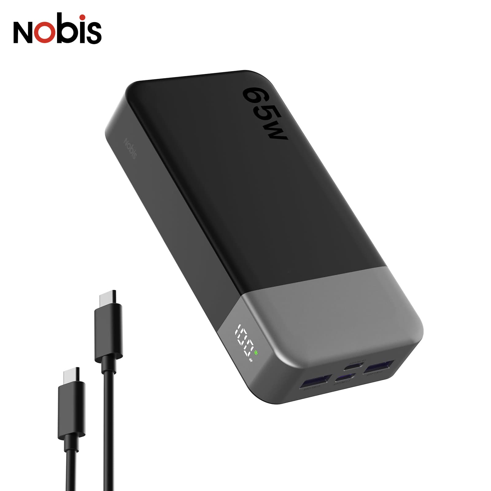 Power bank 20000 mAh con carga rápida USB-C de 65W