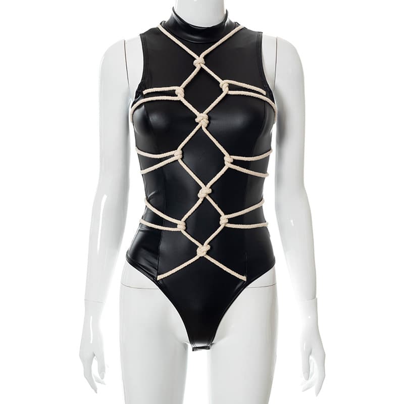Ceinture de sous-vêtements en cuir synthétique PU