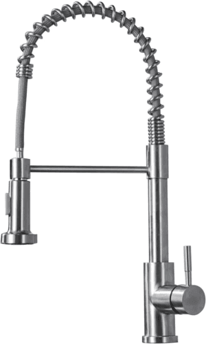 Silver Kitchen Mixer Tap Pull-Out Spray