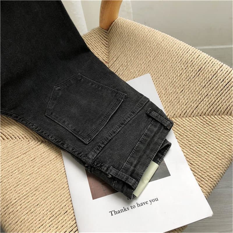 Jeans slim stretch donna nero grigio