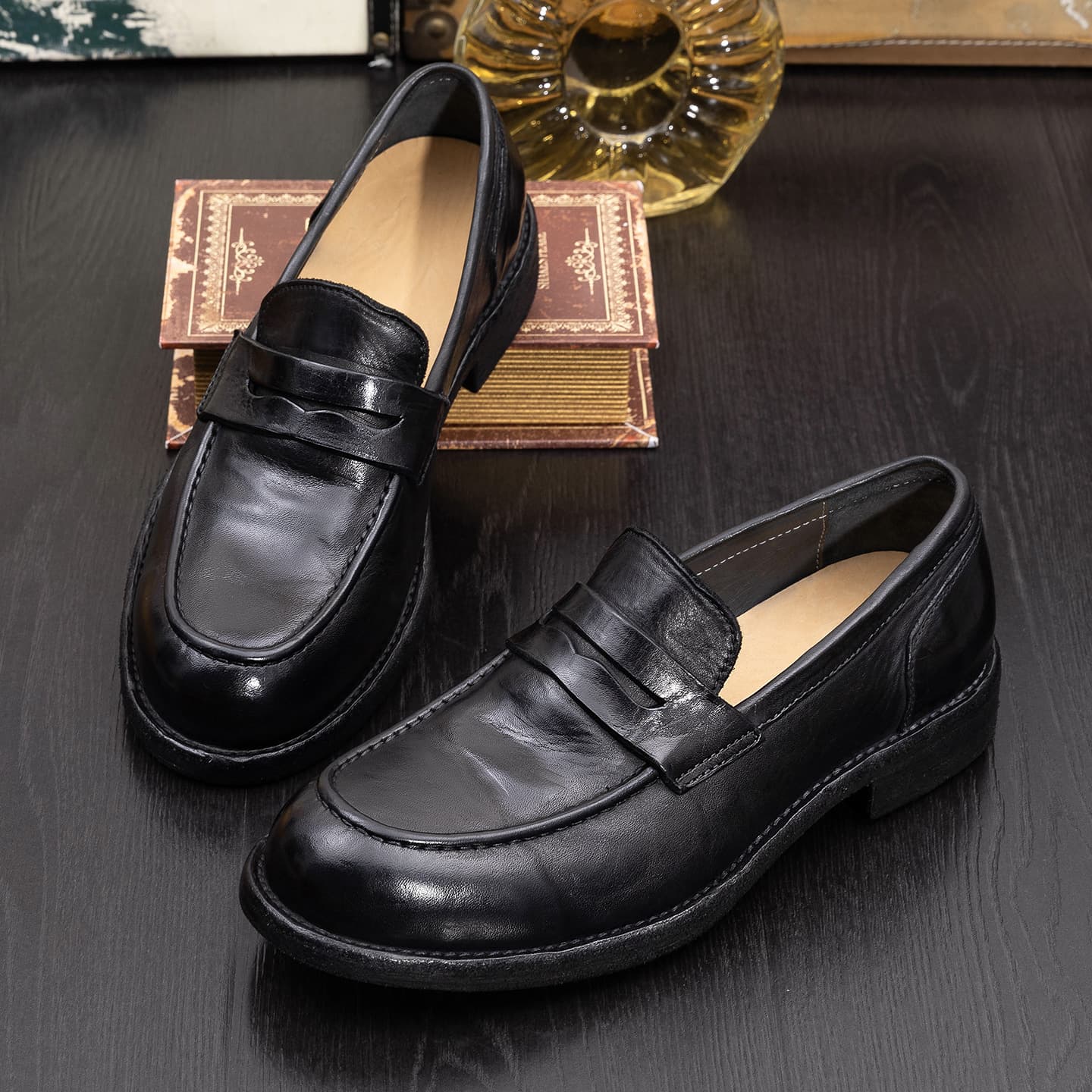 Gun Same Style Schwarze Loafer Jungen Lazy