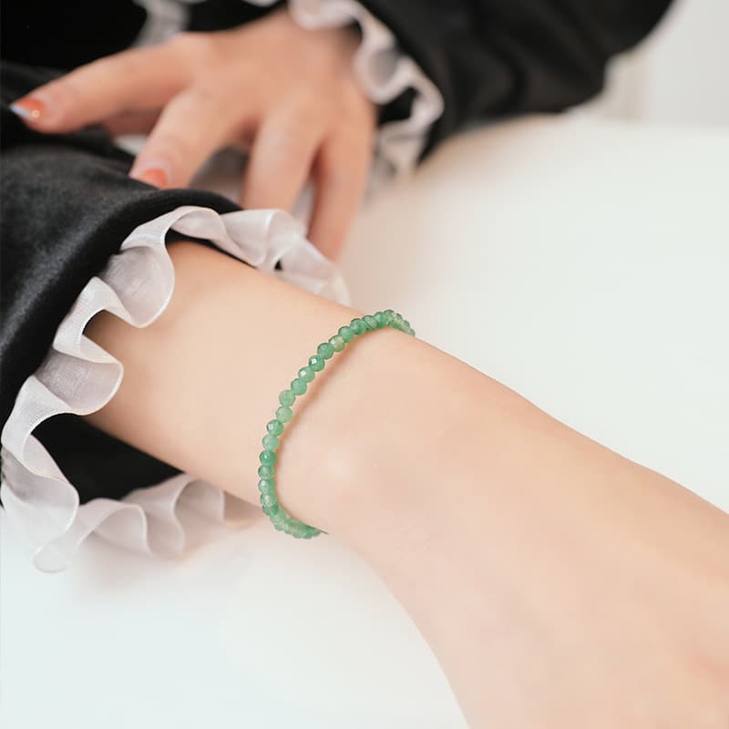 Aventurin-Gluckskugel-Armband 3mm Oberflachen-Schnittperlen