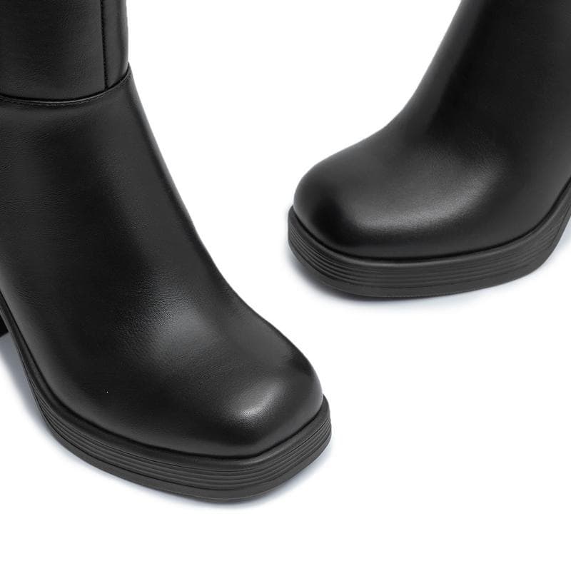 Bottines femme à talon compensé et semelle épaisse, chaussure décontractée