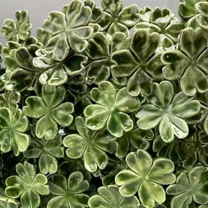 Ceramic Four-Leaf Clover Preserved Flower Handmade Ornament Flower Shop Decoration