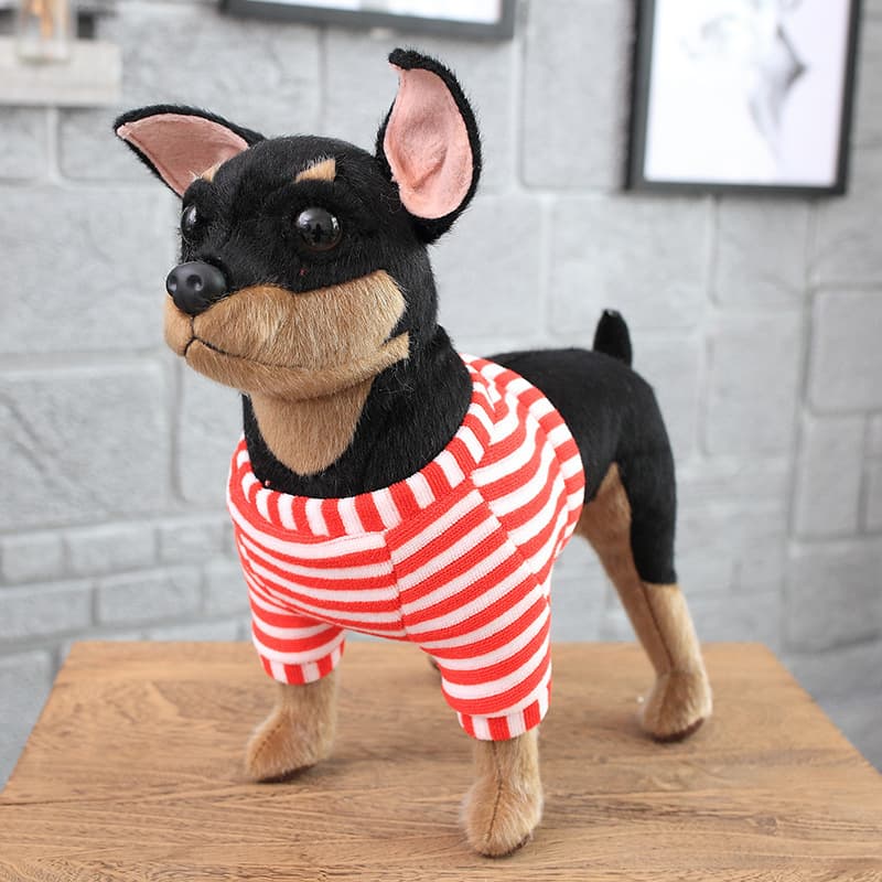 Dressing Artificial Dog Plush Toy Mink Fur Pet Dog Doll