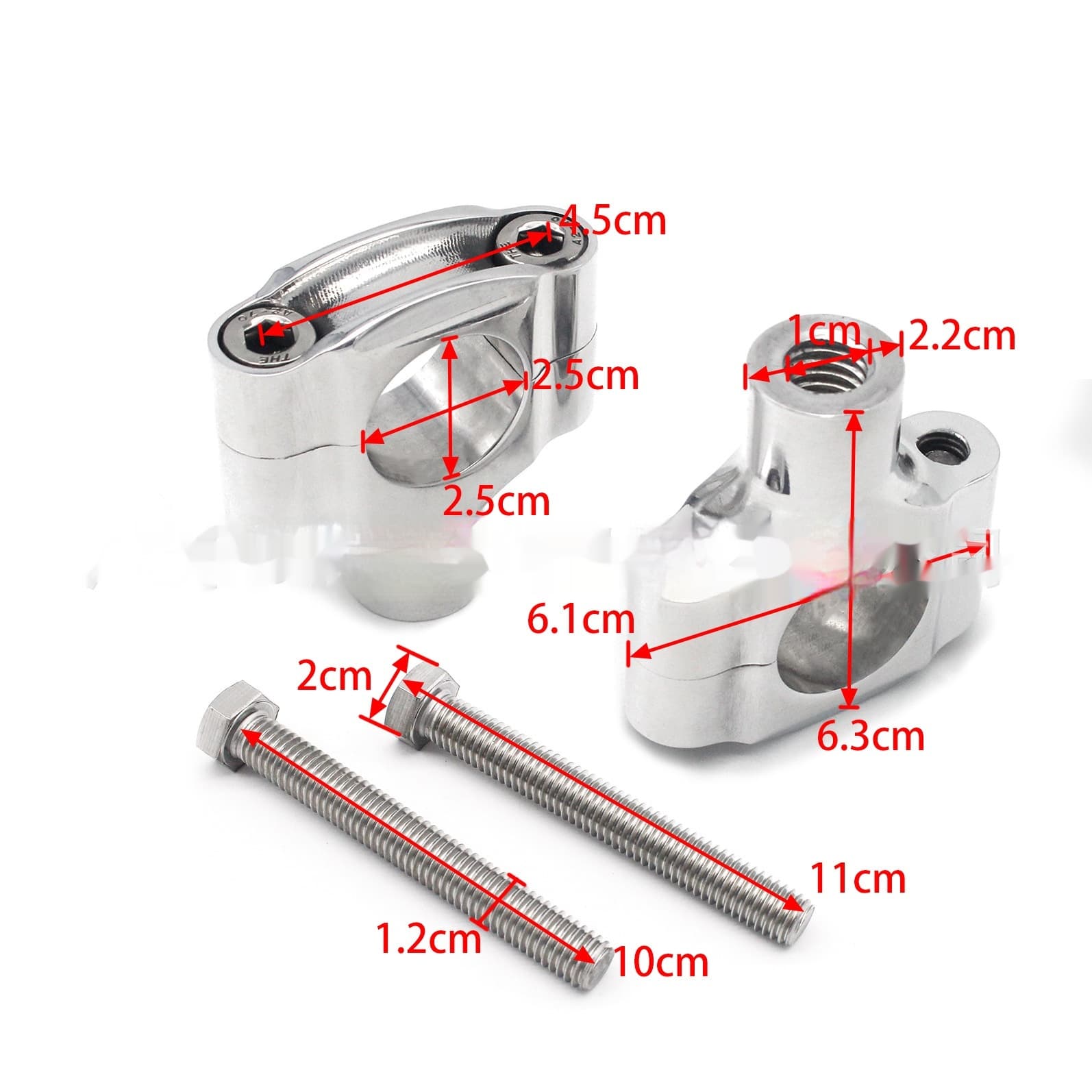 Universelle Motorradgriff-Modifikation, 1 Zoll, Silber