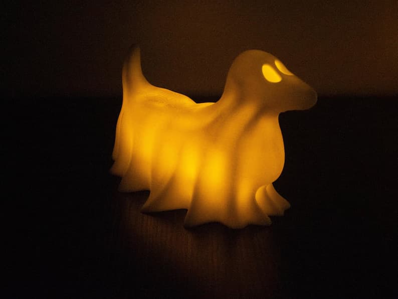 Petite veilleuse fantôme Halloween – Art résine déco maison