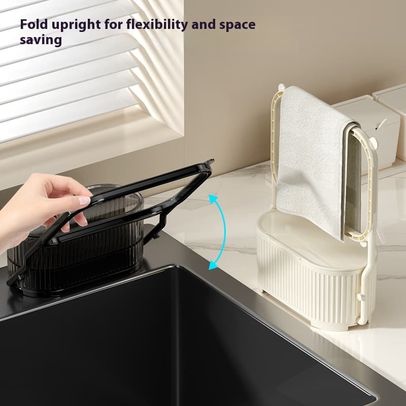 Foldable Sink Strainer Storage Box with Suction Cup