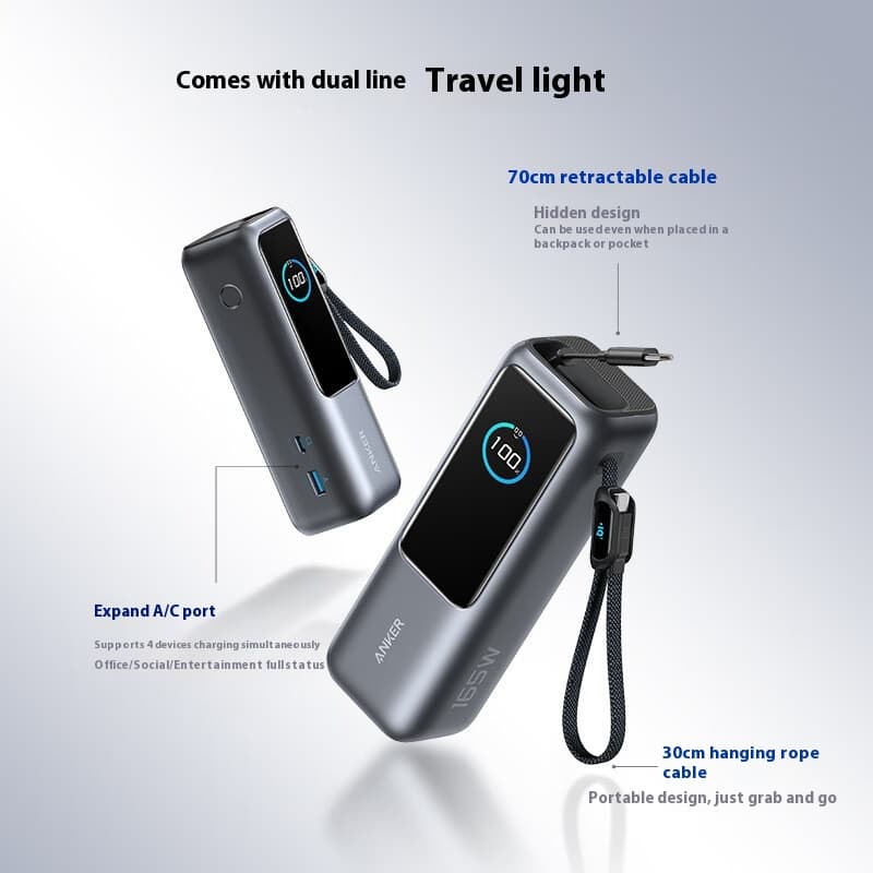 Doppelleitungs-Powerbank mit schneller Ladung